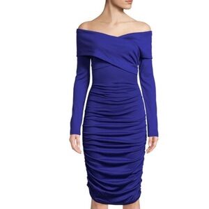 Diane Von Furstenberg Royal Blue Off-Shoulder Dress Preppy size Medium